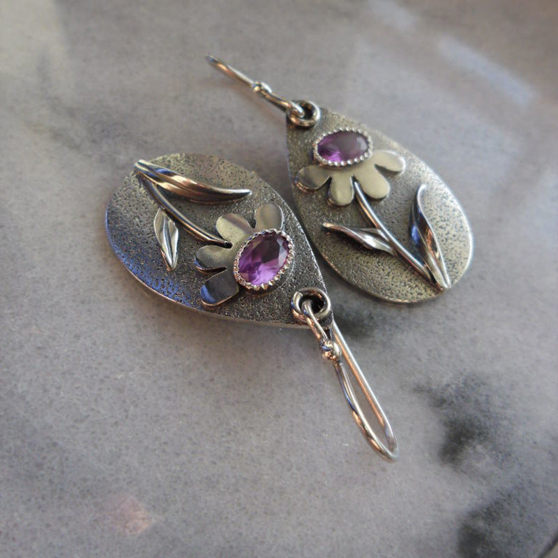 KayBee & Company Stylish Water Drop Carved Vintage Earrings