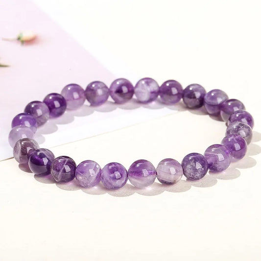 Beautiful Purple Crystal, Amethyst inspired Beaded Bracelet