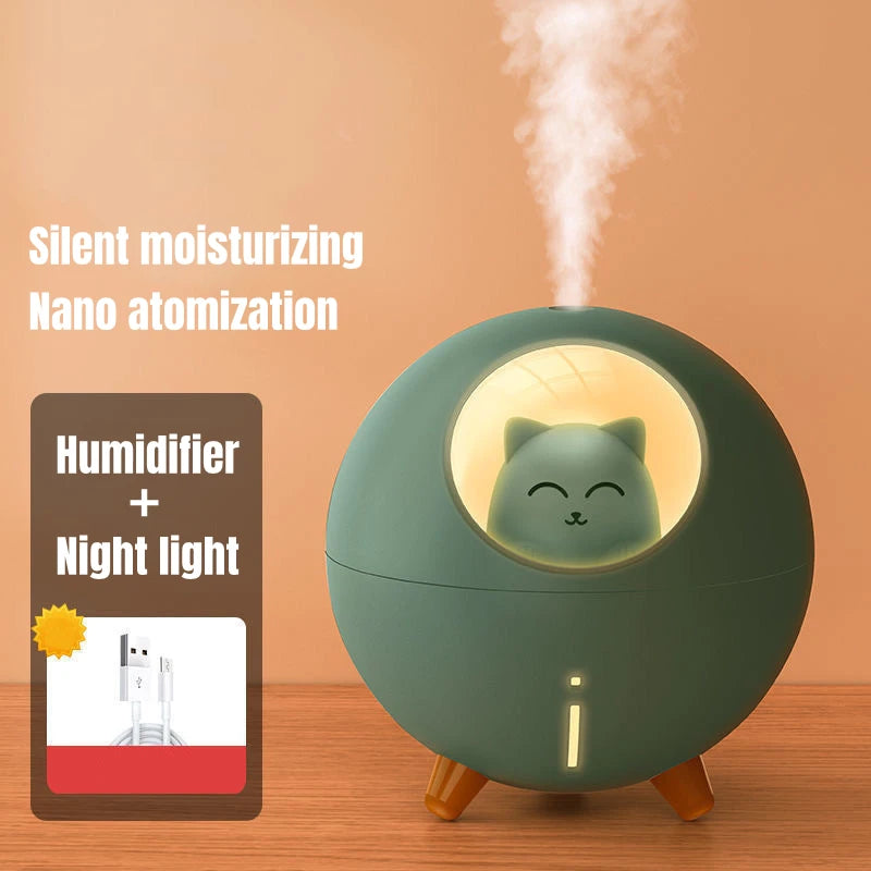 TRENDING Cute Planet Cat Air Humidifier Ultrasonic Aroma Diffuser