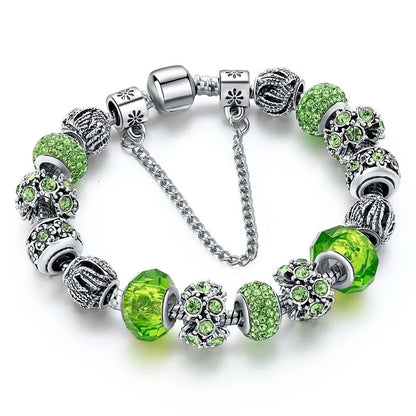 Alexandrite Crystal Gemstone Charm Bracelet - Multiple Colors Available