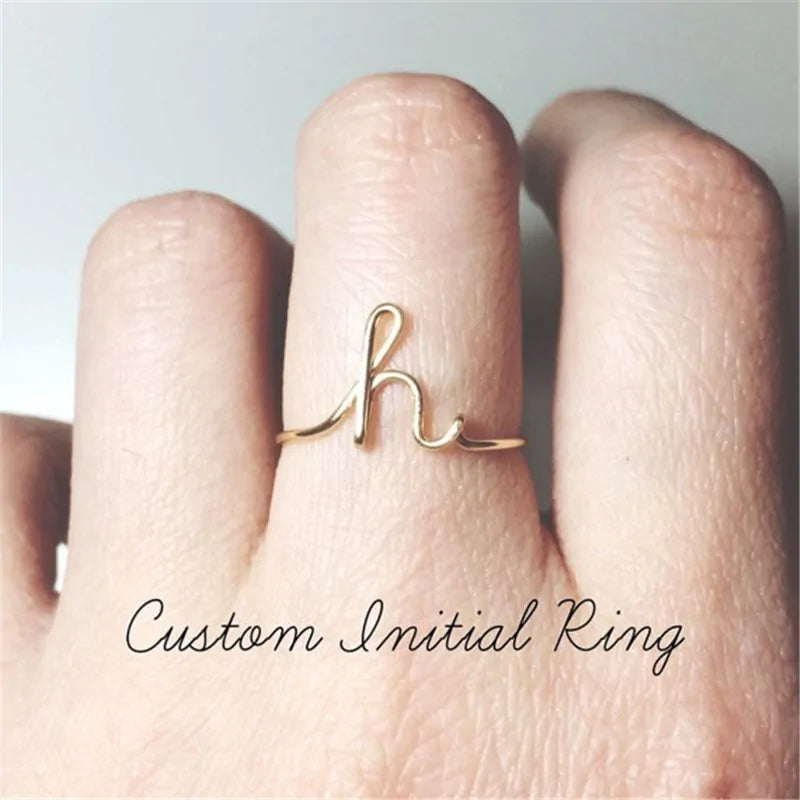 Elegant Initial Name Rings