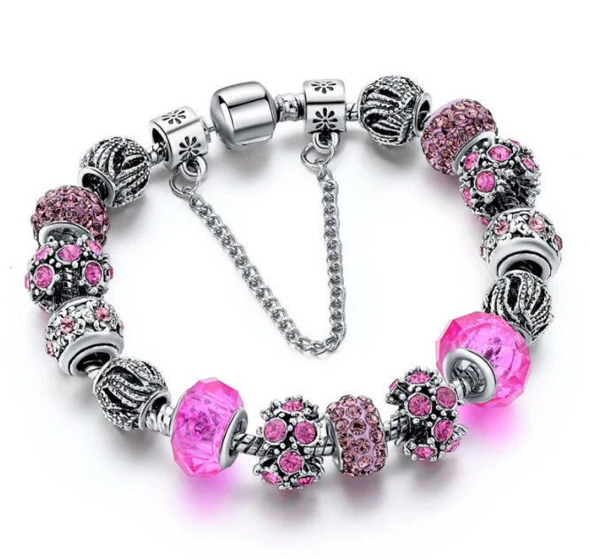 Alexandrite Crystal Gemstone Charm Bracelet - Multiple Colors Available