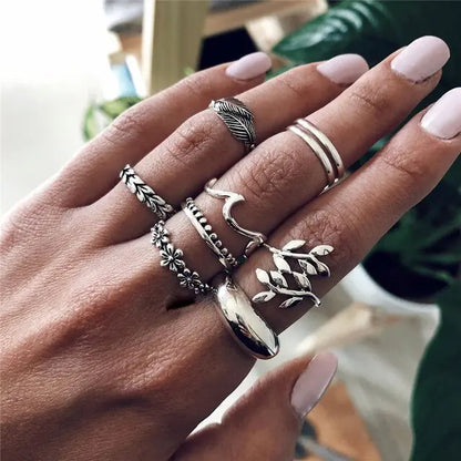 Unique Boho Inspired Geometric Infinity Rings Set - Set of 10