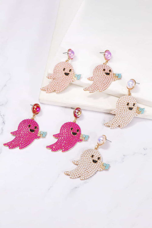 KayBee So Spooky Halloween Ghost Shape Synthetic Pearl Dangle Earrings