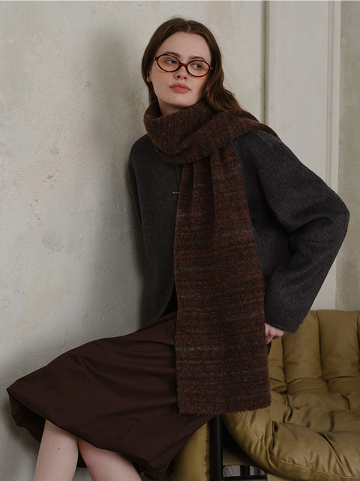 KayBee Striped Detail Knit Scarf