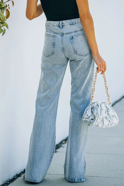 KayBee Denim Short Side Slit Jeans with Pockets