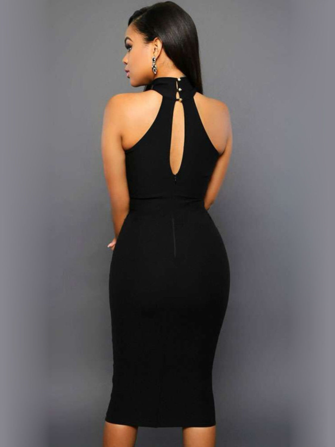 KayBee After Hours Grecian Neck Dress Stretchy