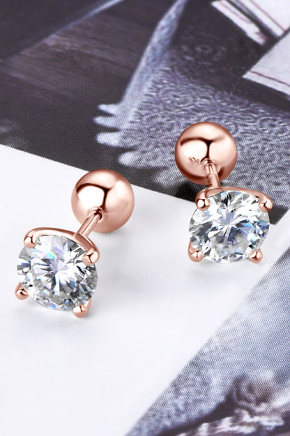 KayBee & Company 2 Carat Moissanite 925 Sterling Silver Stud Earrings