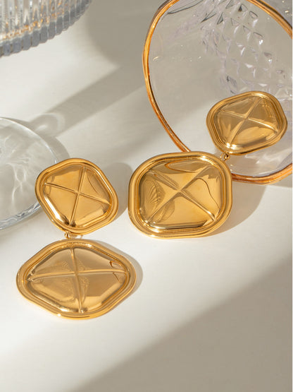 KayBee & Company 18K Two Square Earrings