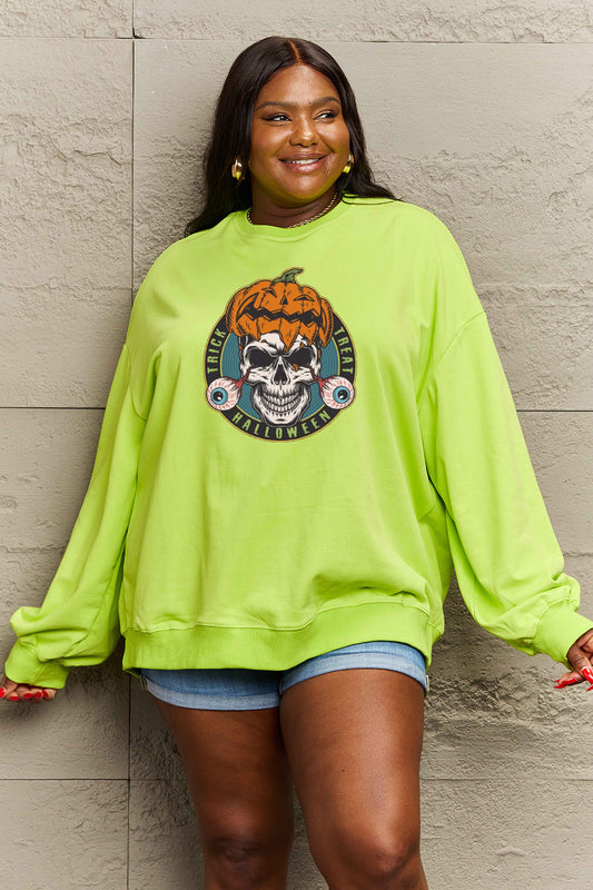 Simply Love SKULLS AND EYES NOT Graphic Sweatshirt