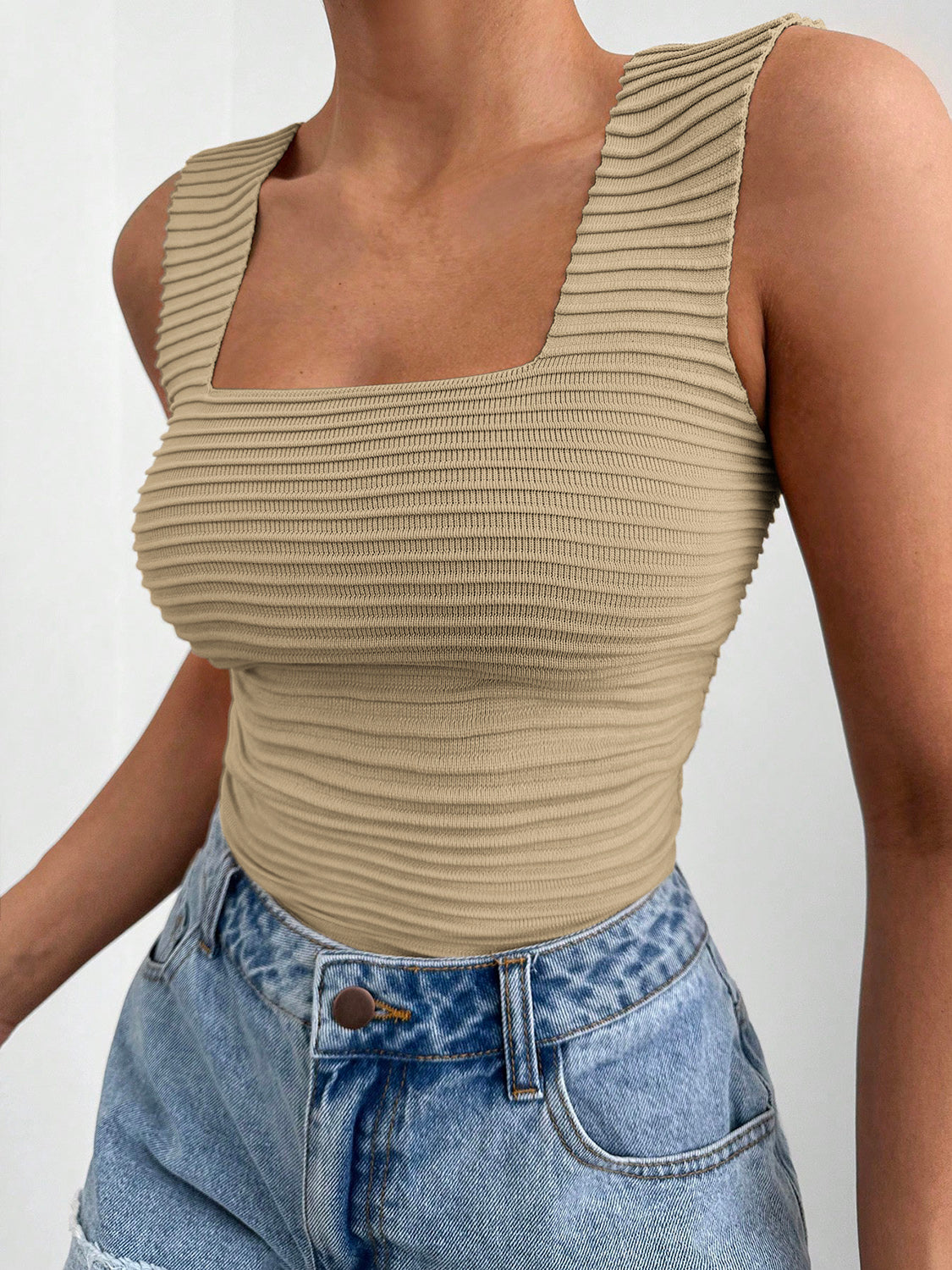 KayBee Square Neck Wide Strap Tank