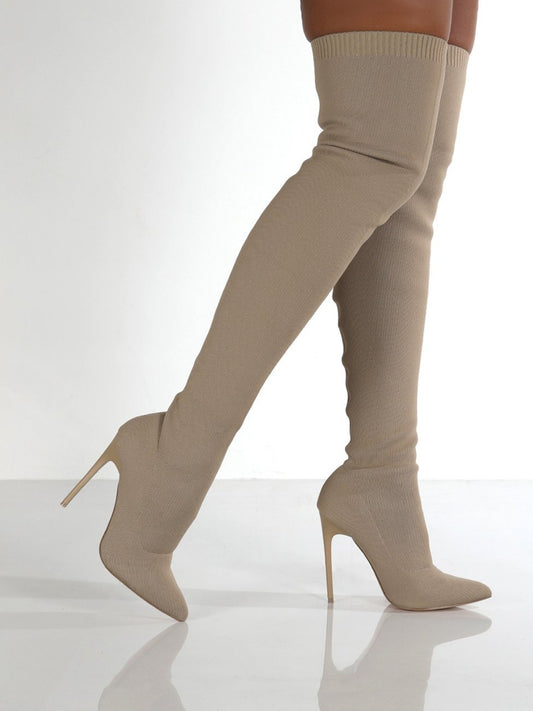 KayBee Point Toe Over Knee Stiletto Boots