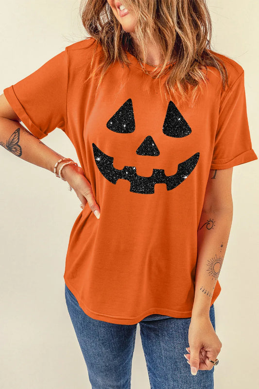 KayBee So Spooky Halloween Glitter Round Neck Short Sleeve T-Shirt