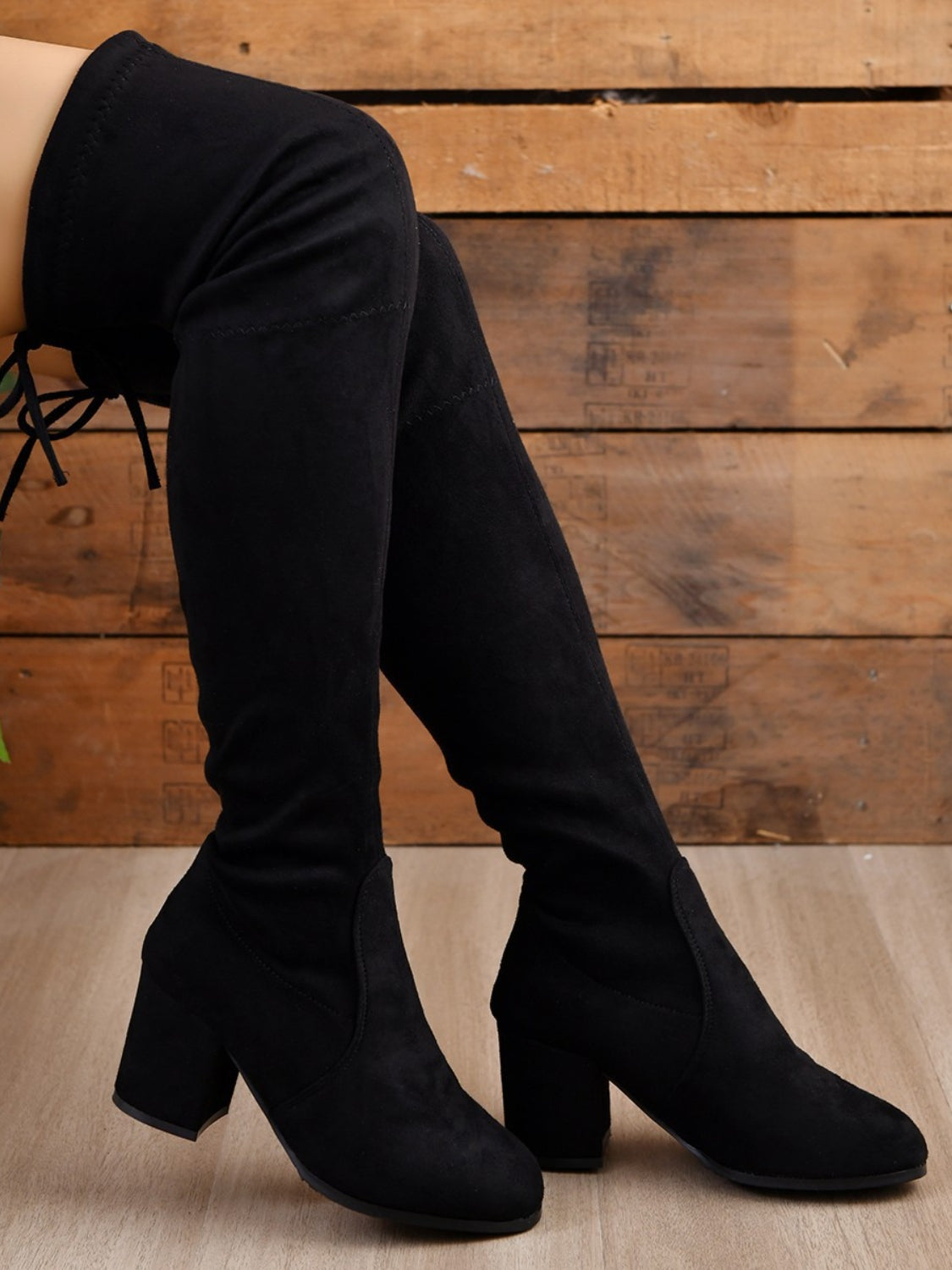 KayBee Round Toe Block Heel Boots