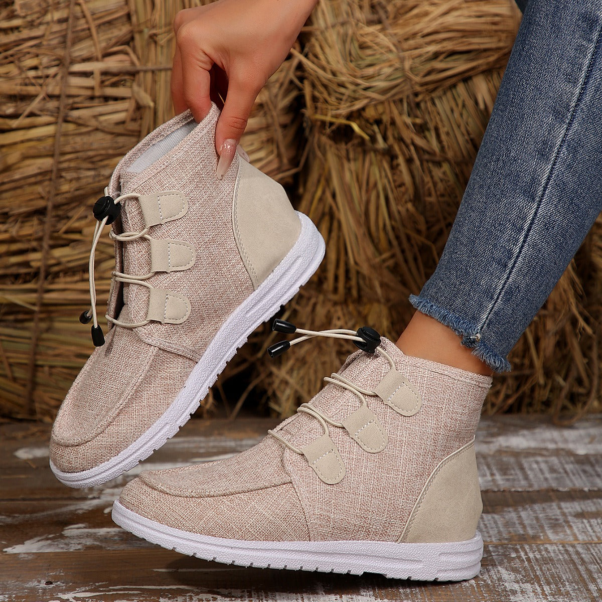 KayBee Lace-Up Round Toe Flat Sneakers