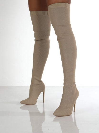KayBee Point Toe Over Knee Stiletto Boots