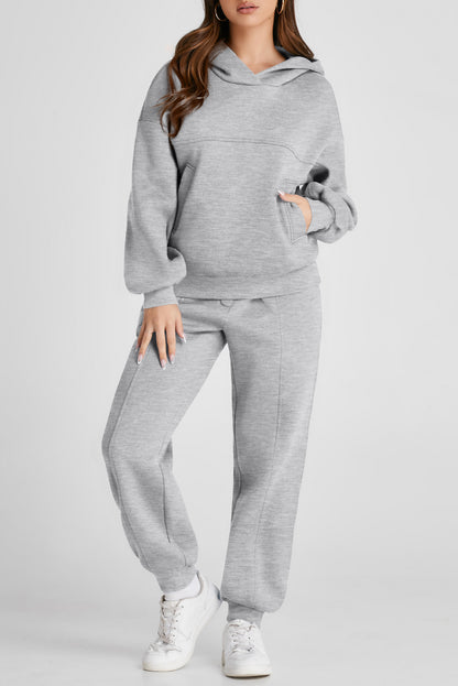 KayBee Dropped Shoulder Long Sleeve Hoodie and Pants Active Set