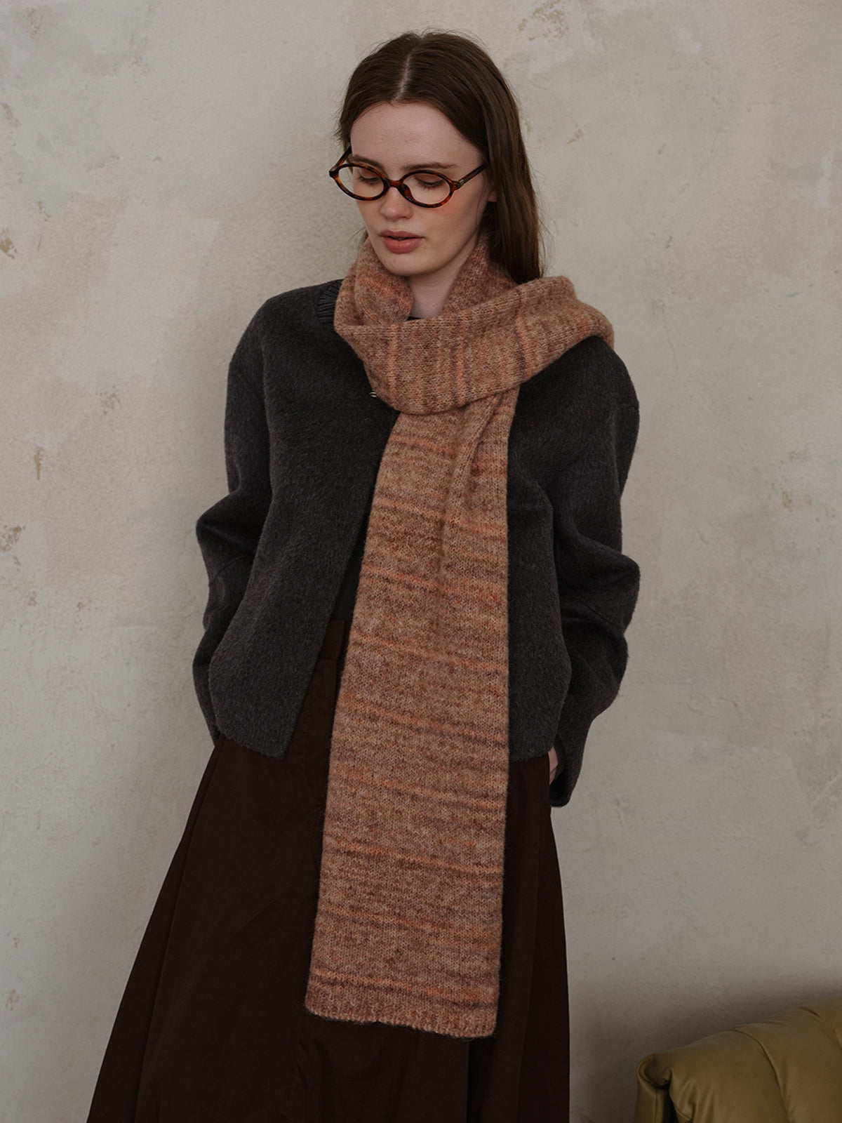 KayBee Striped Detail Knit Scarf