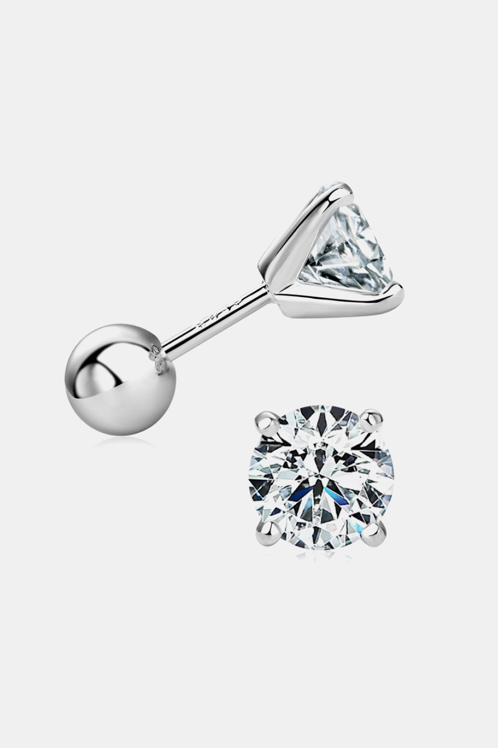 KayBee & Company 2 Carat Moissanite 925 Sterling Silver Stud Earrings