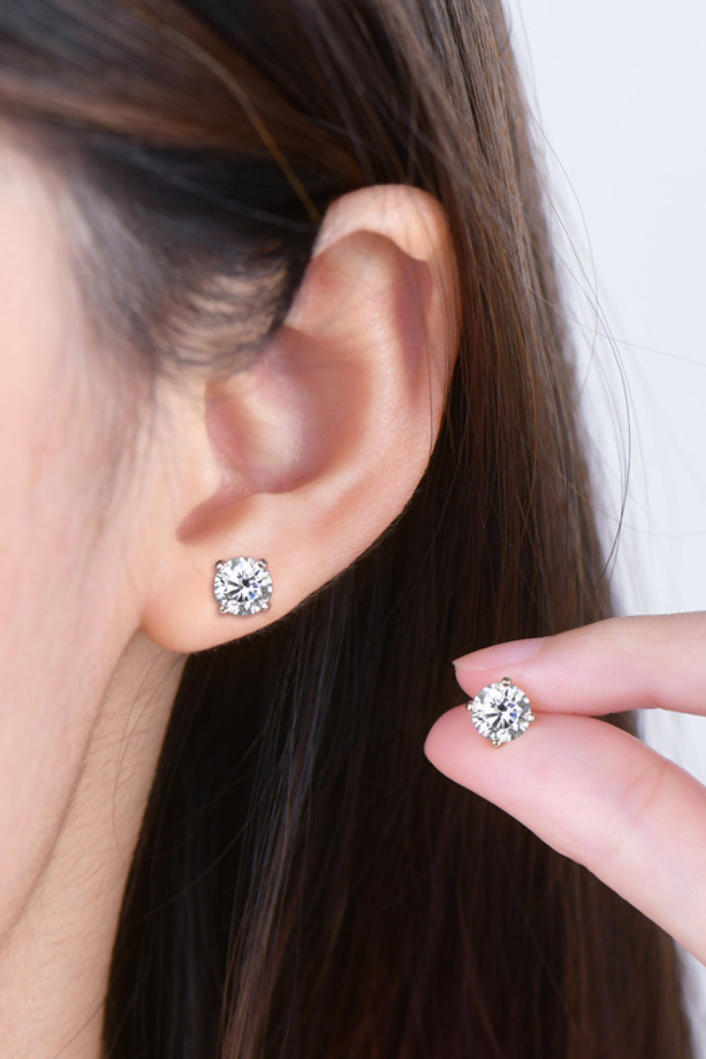 KayBee & Company 2 Carat Moissanite 925 Sterling Silver Stud Earrings