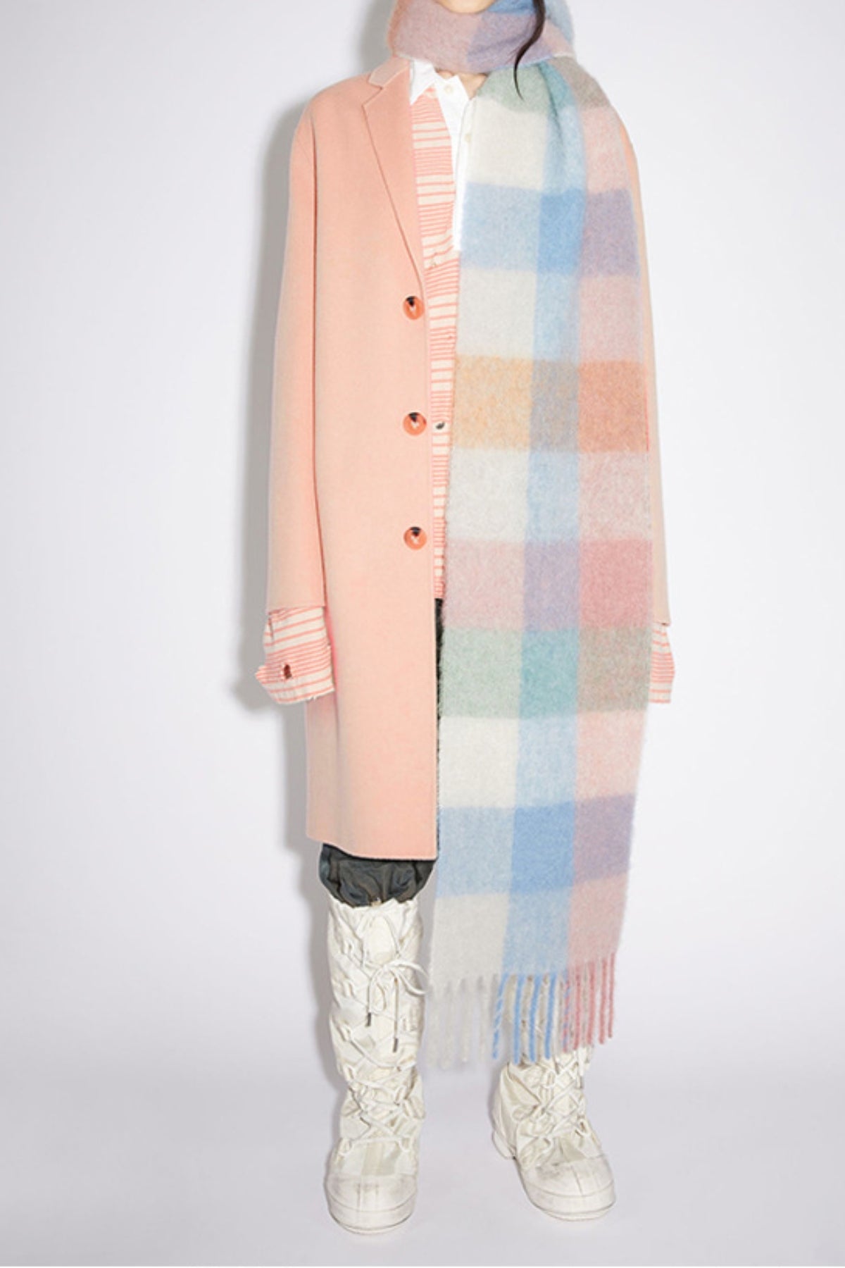 KayBee Thermal Fringe Contrast Plaid Scarf