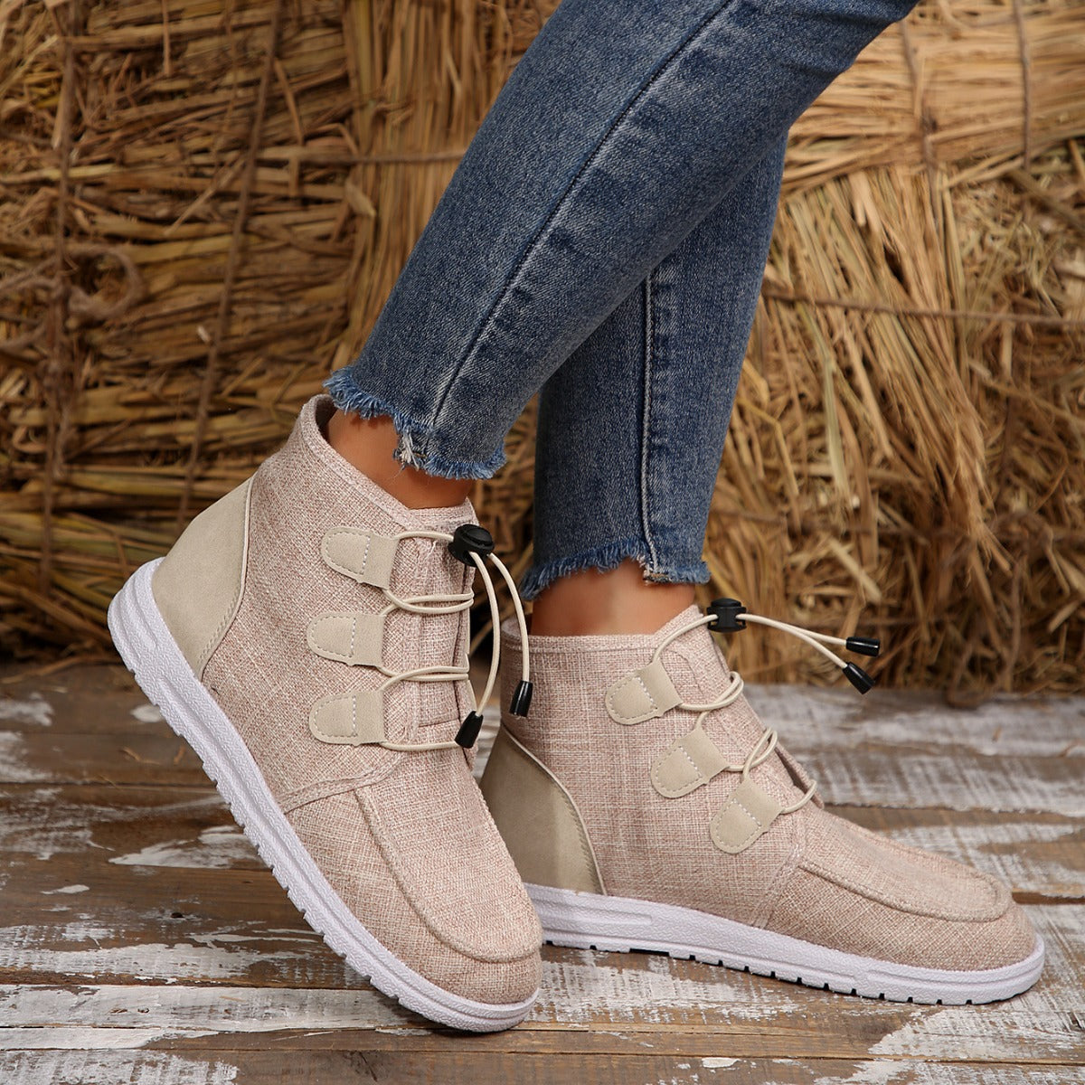 KayBee Lace-Up Round Toe Flat Sneakers