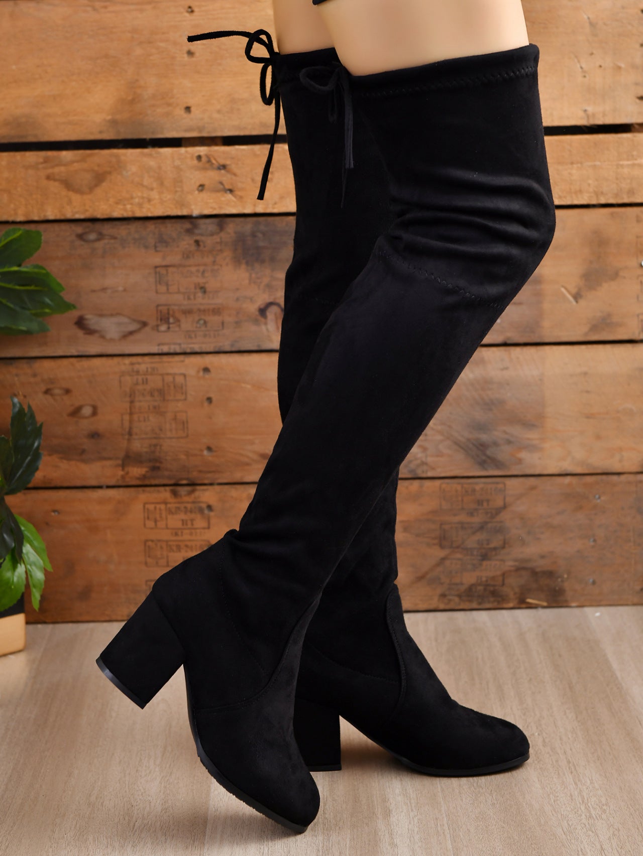 KayBee Round Toe Block Heel Boots