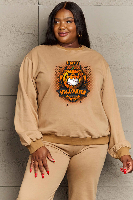 Simply Love BASEBALL MOM HAPPY HALLOWEEN Graphic Sweatshirt