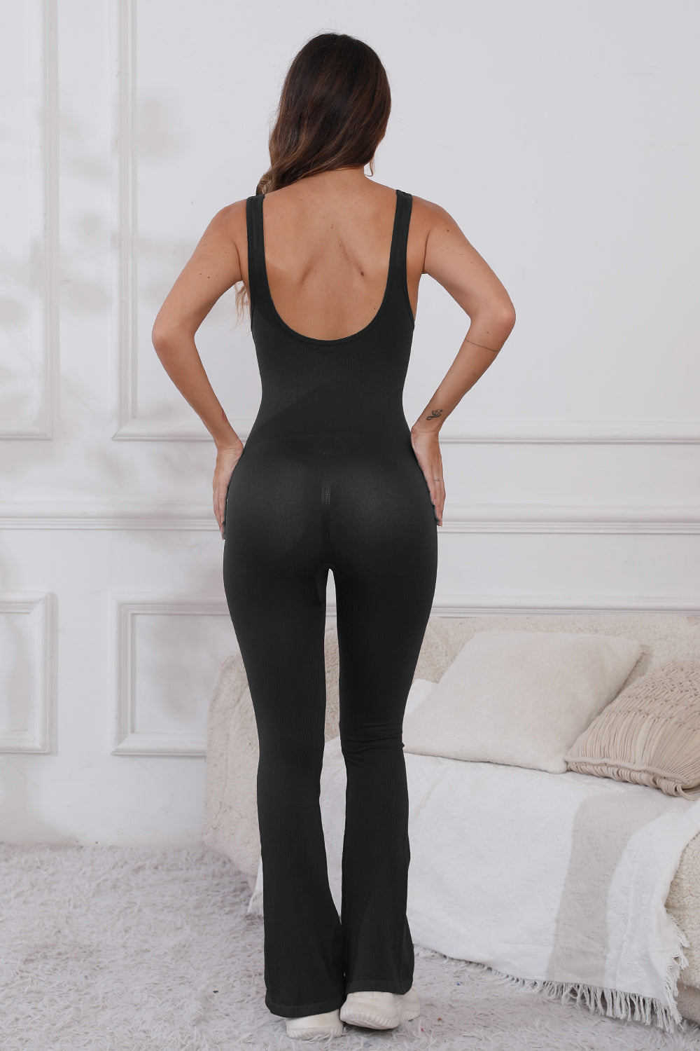 KayBee Backed Scoop Neck Wide Strap Active Jumpsuit