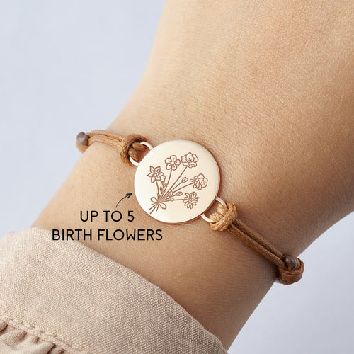 Gift for Mom's - Birth Month Flower Bracelet, up to 5