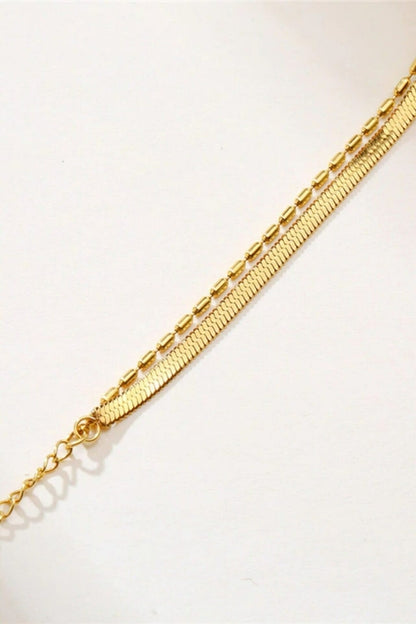 Stunning 18K Gold Double-Layer Chain Bracelet