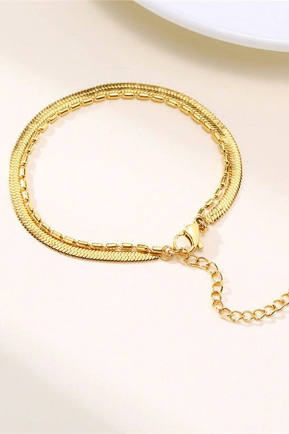 Stunning 18K Gold Double-Layer Chain Bracelet