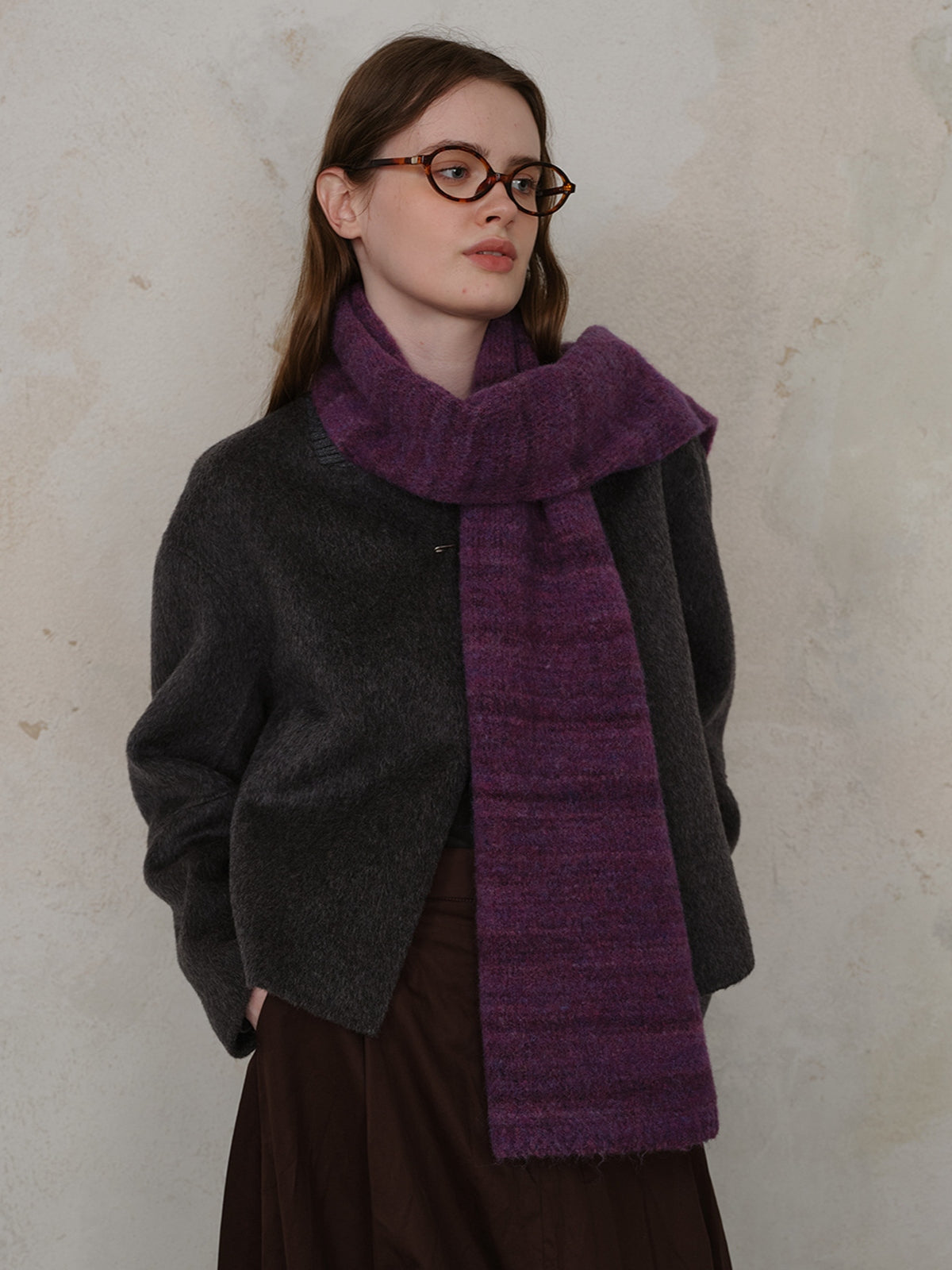 KayBee Striped Detail Knit Scarf