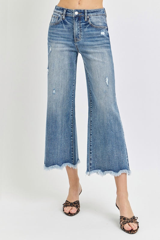 RISEN High Rise Cropped Flare Jeans