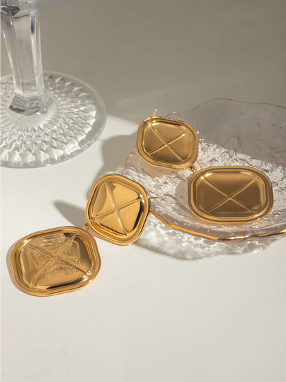 KayBee & Company 18K Two Square Earrings