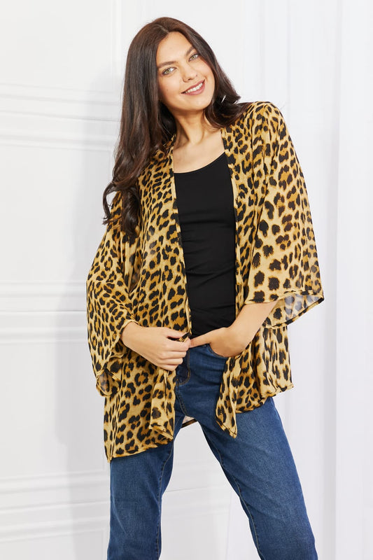 Melody Wild Muse Animal Print Kimono in Brown