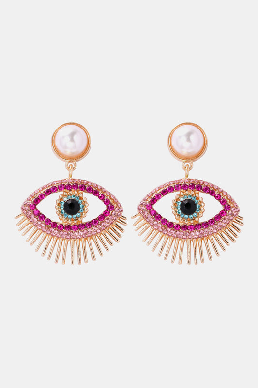 KayBee So Spooky Halloween Evil Eye Shape Rhinestone Zinc Alloy Synthetic Dangle Earrings