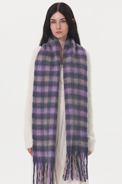 KayBee Fringed Plaid Scarf