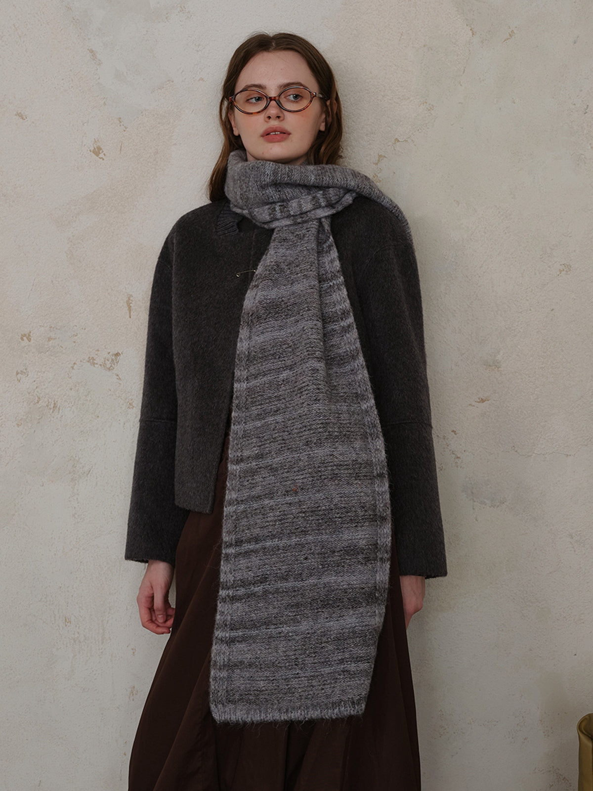 KayBee Striped Detail Knit Scarf