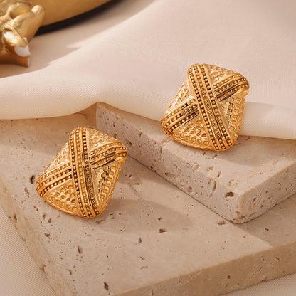 KayBee & Company Titanium Steel Geometric Shape Earrings