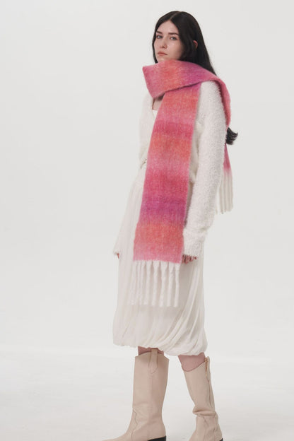 KayBee Fringed Gradient Thermal Scarf