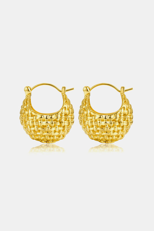 KayBee Braided Basket Gold Hoop Earrings