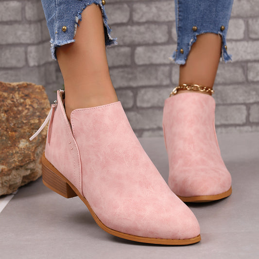 KayBee So VERY ME Chunky Heel Pointed Toe Ankle Boots