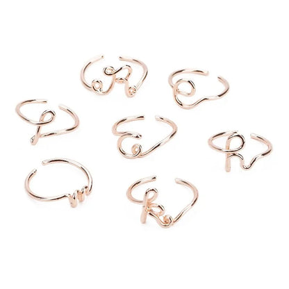 Elegant Initial Name Rings