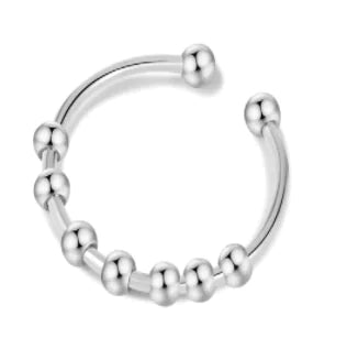 Anti-Stress Ball Beads Ring - Stainless Steel