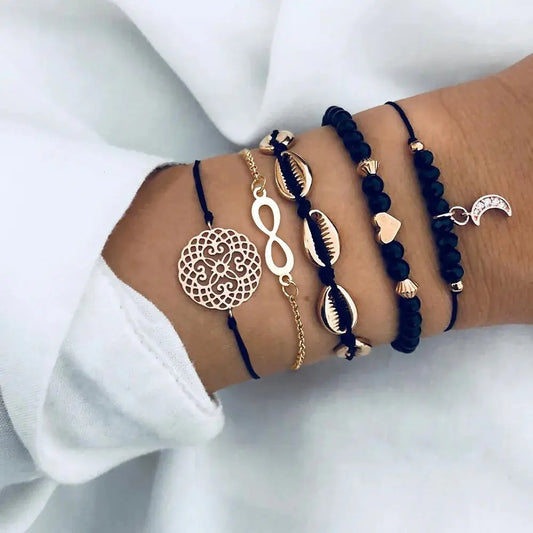 5-piece Bohemian Stack Bracelet Set