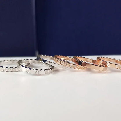 Stylish and Chic Honeycomb Stacking Rings - 3 Piece Set